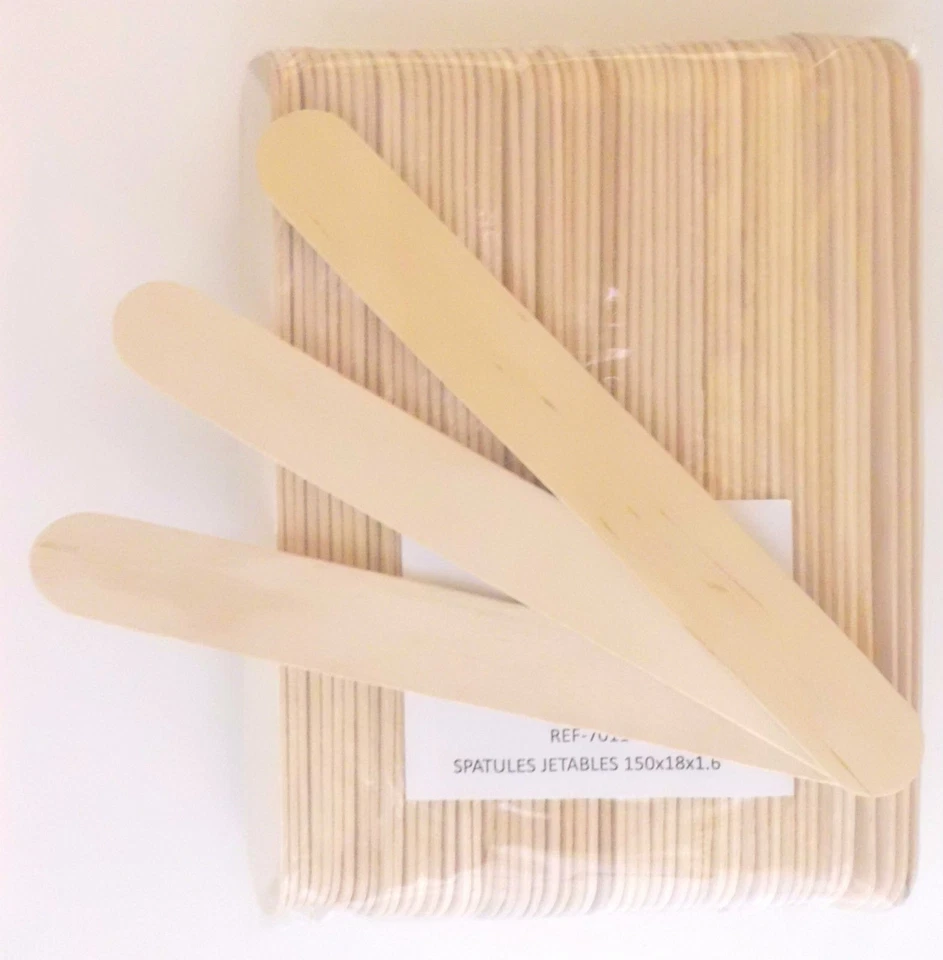 SPATULE en bois epilation corps et visage x100 - Photo 1/1