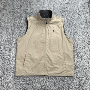 IZOD Vest Mens XL Fleece Lined Tan Full Zip Outdoor Golf Layer Activewear - Picture 1 of 20
