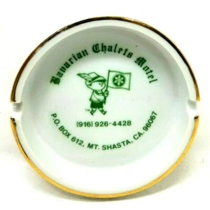 Mt. Shasta Ca. Ashtray Bavarian Chalets Motel Vintage Advertisement (G32) - Picture 1 of 2