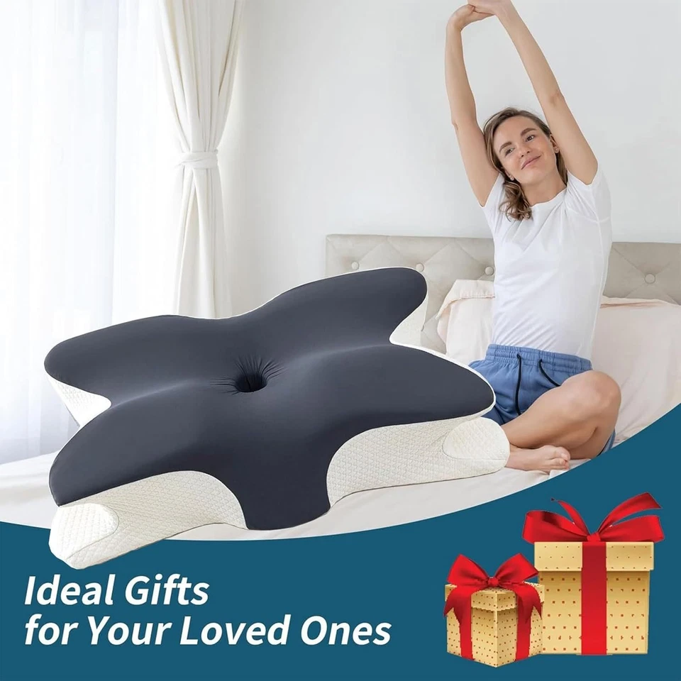 Ergonomic Memory-Foam Pillow for Neck Shoulder Pain Relief Sleeping Side Sleeper