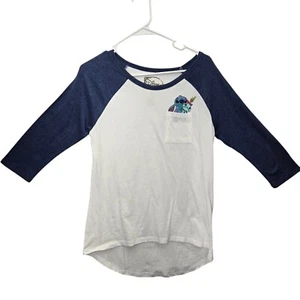 T-shirt donna Disney Lilo & Stitch maniche 3/4 taglia large con tasche bianca grafica - Foto 1 di 7