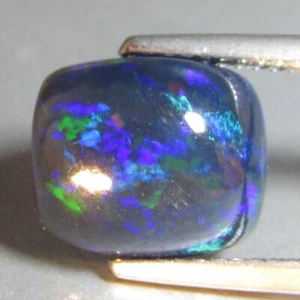 3.01Cts Natural Multi Color Play Black Opal Cushion Gemstone From Ethiopia - Picture 1 of 5