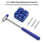 Watch Repair Band Link Remover Tool Kit Hammer Punch Pins Strap Holder 5PC