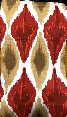 Cortina de ducha de tela umbral abstracta diamantes rojos/dorados/algodón blanco roto Foto 1 de 4