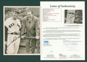 Ted Williams Signed JSA LOA COA Autographed Vintage Photo w/ Tom Yawkey Auto - Picture 1 of 5