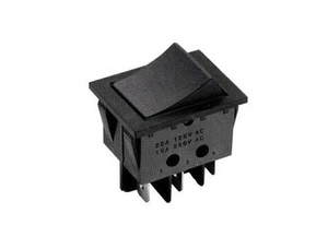 Interruttore a bilanciere 220V 16A bipolare nero autoritorno momentaneo 12V 7424 - Picture 1 of 1