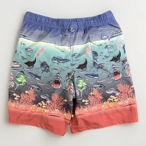 Peter Millar Seaside Swim Trunks shorts Boys XL Sharks Marlins Marine - Picture 1 of 8