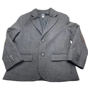 Janie and Jack Toddler Boys Wool Blend Brown Elbow Patches Sport Blazer Coat 6 - Picture 1 of 8