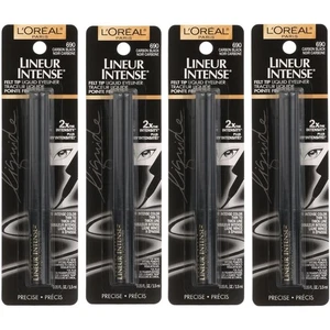 L'OREAL • LINEUR INTENSE, Felt Tip Liquid Eyeliner, 690 CARBON BLACK ( 4 PACKS ) - Picture 1 of 1