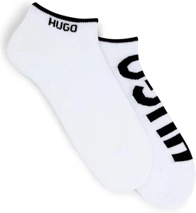 Hugo Boss Calcetines 2 Pares Para Hombres Hugo Logo Entrenador de Tobillo Blanco 50468111 Genuino Nuevo - Imagen 1 de 9
