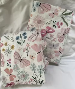 Juego de sábanas Pottery Barn Kids MARIPOSA SILVESTRE ORGÁNICO niño pequeño sin funda de almohada - Imagen 1 de 3