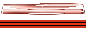 NEW Paint Break Body Stripe Kit Vermillion & Black / 81-91 GM C/K R/V Truck - Picture 1 of 11