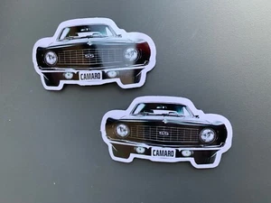 2 Vinyl Camaro Stickers Classic Car, Vintage Hot Rod SS 69 Camaro - Picture 1 of 3