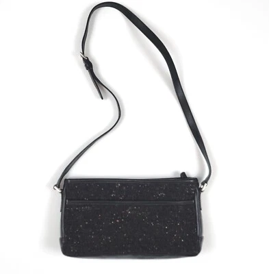 Talbots Wool Leather Tweed Shoulder Crossbody Purse Women's Black Multicolor Bag - Image 1 of 4