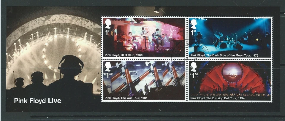 GRAN BRETAÑA 2016 GIGANTES DE LA MÚSICA - HOJA MINIATURA PINK FLOYD FINA USADA Foto 1 de 1