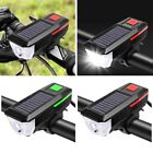 Charging Bike Light USB Solar Rechargeable Bike Accessories Flashlight Horn
