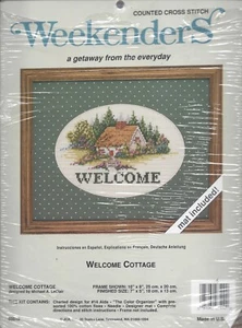 Welcome Cottage Cross Stitch Kit with Mat ~ JCA Weekenders - 7" x 5" #03510 - Picture 1 of 2