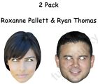 2 Pack - Ryan Thomas &amp; Roxanne Pallett Celebrity Card Face Mask - Fancy Dress