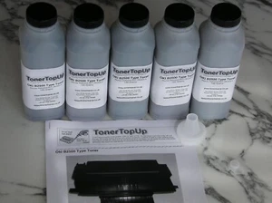 Five Bottles of Compatible Toner Refill Oki B2500 B2520 09004447 0900439 SP1000 - Picture 1 of 2