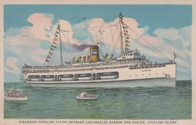 Steamboat Catalina Between Los Angeles & Avalon Catalina Island Postcard - Image 1 of 2