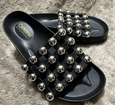 Sandalias Catherine Malandrino Bubblie negras con tachuelas para mujer talla 6 Foto 1 de 4