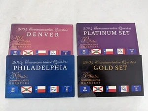 2004 State Quarter Set Collection Gold, Platinum, Philadelphia , & Denver - Picture 1 of 6