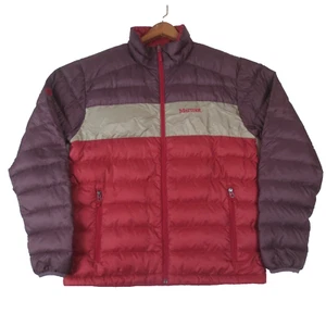 Marmot Ares Jacket Mens Large Purple Red Full Zip 600 Down Fill Outdoor Gorpcore - Picture 1 of 15