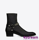 Men's High Top Chelsea Ankle Boots Suede Leather Vintage Mid Heels Shoes Size @
