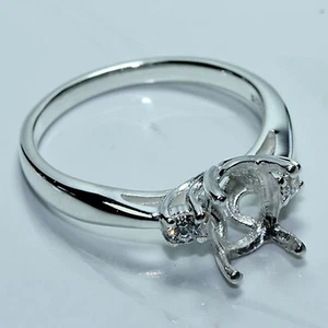 9x7 MM. Oval cut semi-mount ring setting sterling silver 925#048 Pre-order - Picture 1 of 4