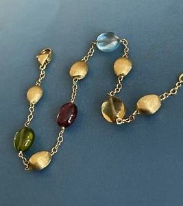 Brazalete de piedras preciosas de oro amarillo de 18 quilates pepita África aguamarina citrino Marco Bicego - Imagen 1 de 5