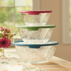 Princess House WILDFLOWER Serving Bowl Set (40152) New In Box - Picture 1 of 6
