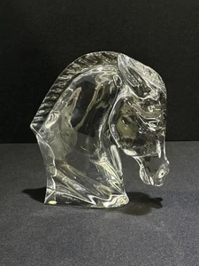 Baccarat France Crystal Art Glass Horse Head Sculpture Tauni de Lesseps Figurine - Picture 1 of 10