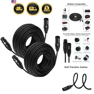 XLR-Kabel 25 Fuß Mikrofonkabel symmetrisch 2er-Pack für Bühne Studio Aufnahme - Bild 1 von 10