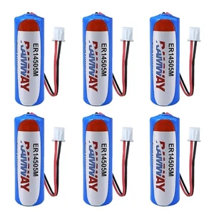 6PCS ER14505M 3.6V 2200mAh PLC Non-Rechargeable Li-ion Battery with White Plug - Picture 1 of 4