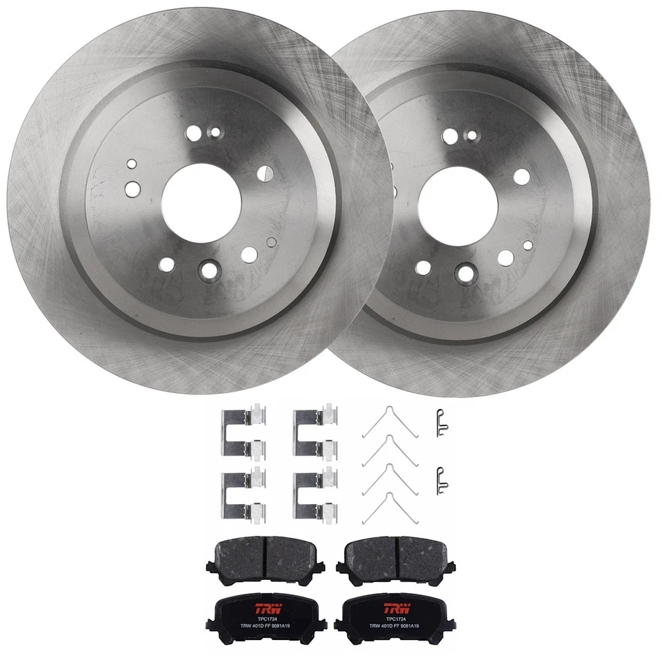 KIT-062224-122 TRW Juego de 2 ruedas traseras de disco y pastillas de freno para Acura MDX 14-16 Foto 1 de 4