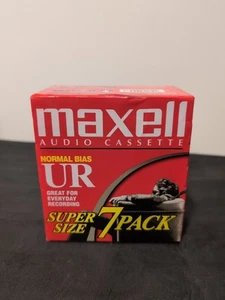Maxell Audio Cassette Tapes Normal Bias UR Super Size 7 Pack Brand New Sealed - Picture 1 of 2