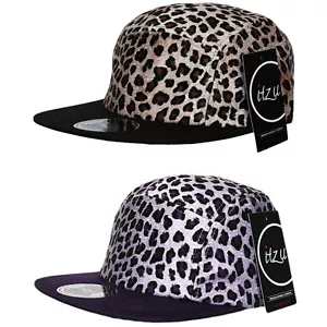 ITZU Co.Leopard Print 5 Panel Snapback Cap Cadet Hat Snap Back - Picture 1 of 4
