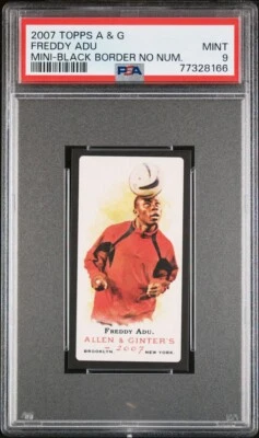 FREDDY ADU 2007 Topps A & G MINI - BLACK BORDERED NO NUM. PSA 9 MINT - Image 1 of 2