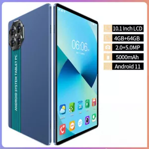 Blue Tablet PC 10.1'' HD Android 11 8+256GB 8000mAh WIFI Deca Core Dual Camera - Picture 1 of 11
