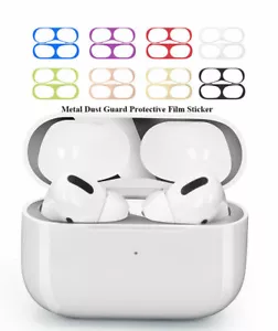 Metall Staub Schutz Sticker Aufkleber Schutzhülle für Apple Airpods 1/2 Pro US < - Photo 1/20