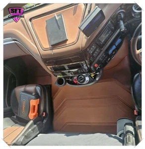 DAF XF 106 2018-2021 SATZ FUSSMATTEN UND ARMATURENBRETTMATTEN UV STYLE HELLBRAUN - Bild 1 von 5