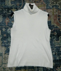 Women's Cream Sleeveless Turtleneck Sweater Size 22-24 3X - Picture 1 of 4