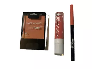 Wet n Wild ColorIcon Blush #325B + Megalast Lipstick #941B & Lip Liner #655A New - Picture 1 of 2