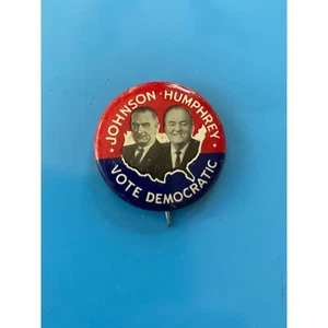 Vintage Johnson Humphrey Vote Democratic Campaign Presidential Political Pinback - Picture 1 of 4