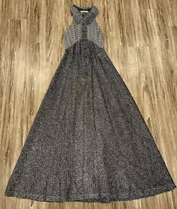 Vintage 60er Jahre Adrien 'N Emilie Metallic Knopfleiste bodenlanges Kleid - Bild 1 von 10