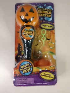Pumpkin Holloween Bubble Blower Wand Illuminating Thrilling Led Effect 13.5" - Picture 1 of 4