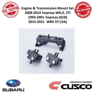 Cusco Engine Transmissio Mount Set For 93-21 Subaru Impreza WRX STI #660 911 SET - Picture 1 of 12