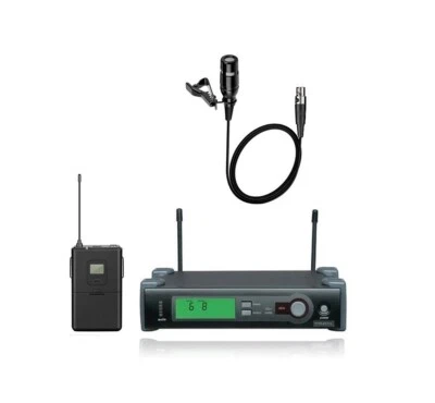 Wireless Lavalier Lav Microphone System UHF Radio Microphone Receiver Body Pack - Image 1 of 2