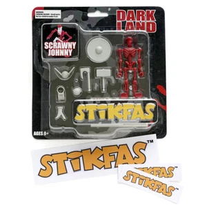 Stikfas Action Figure Dark Land Scrawny Johnny AFB008A Vintage + Stickers - Picture 1 of 9