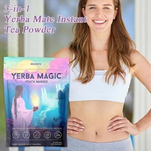 Yerba Magic Yerba Mate Instant Tea Powder - Peach Mango Flavors - 30 Servings UK - Picture 1 of 10